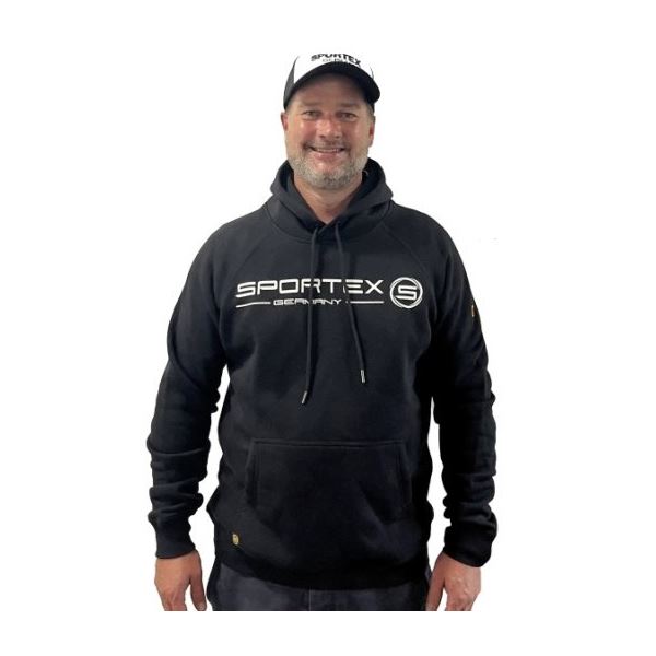 Sportex Rybářská Mikina s Kapucí Černá