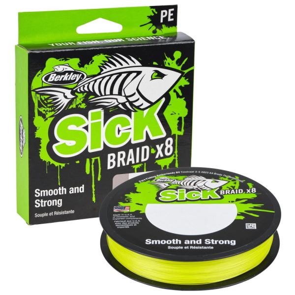 Berkley Splétaná Šňůra SicK Braid Hi-Vis Žlutá 150 m