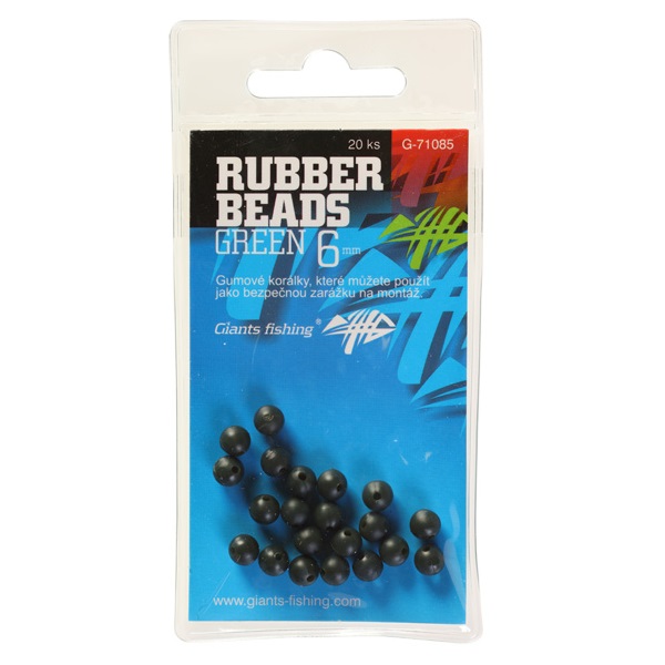 Giants fishing gumové kuličky rubber beads transparent green -6 mm