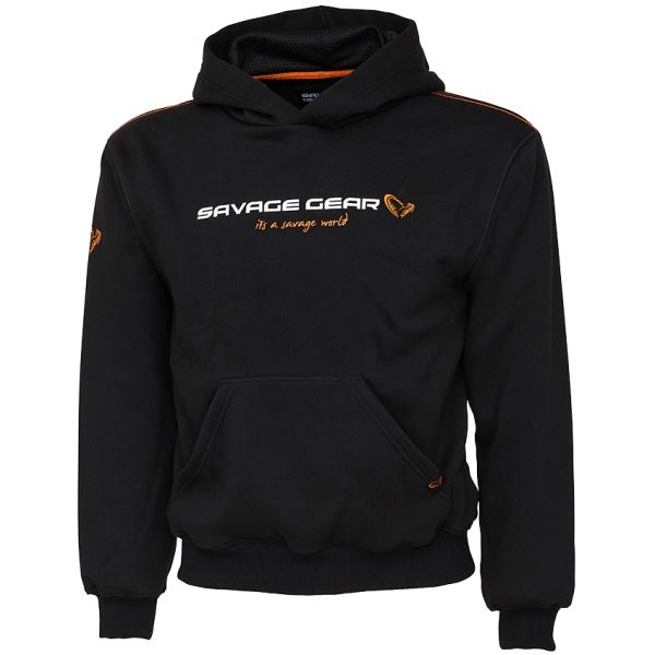 Savage Gear Mikina Junior Logo Hoodie Black Ink