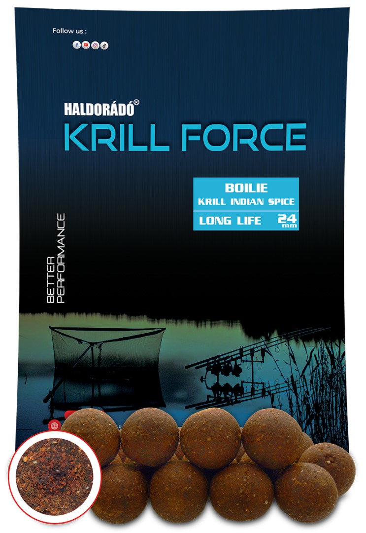 Haldorádó boilies krill force long life indian spice 700 g - 20 mm