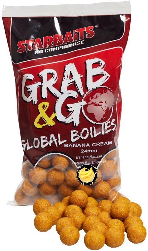 Levně Starbaits boilies g&g global banana cream - 800 g 20 mm