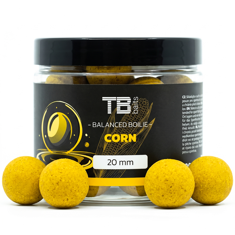Tb baits vyvážené boilie balanced + atraktor corn 100 g - 24 mm