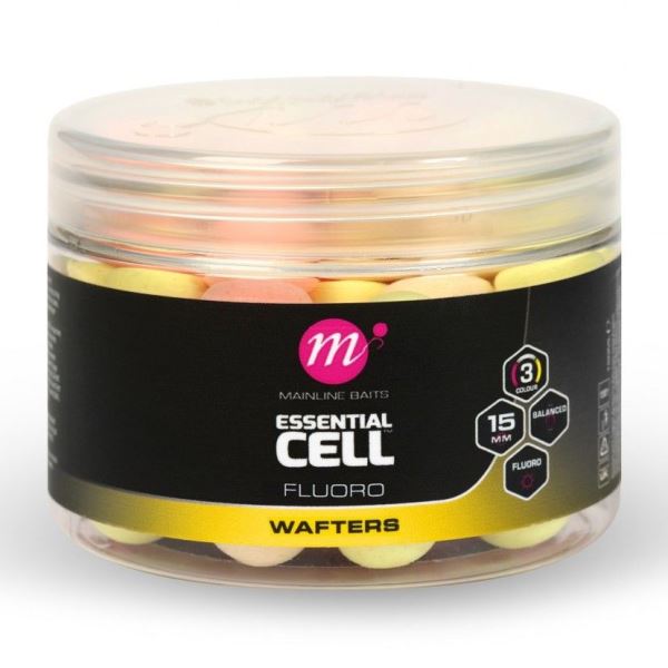 Mainline Balanced Boilie Fluoro Wafters Pink Yellow White 15 mm