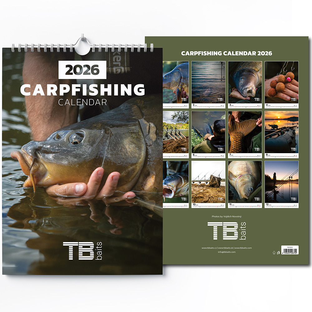 Levně Tb baits rybářský kalendář carpfishing 2026 33x46 cm