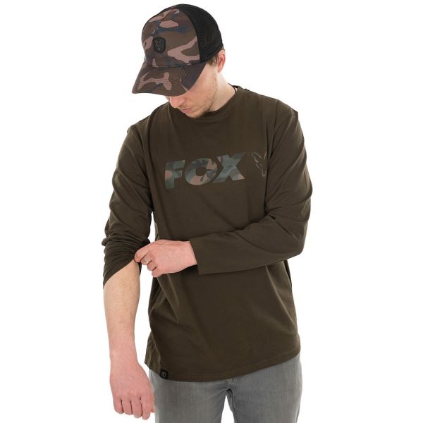 Fox Triko Long Sleeve Khaki Camo T Shirt