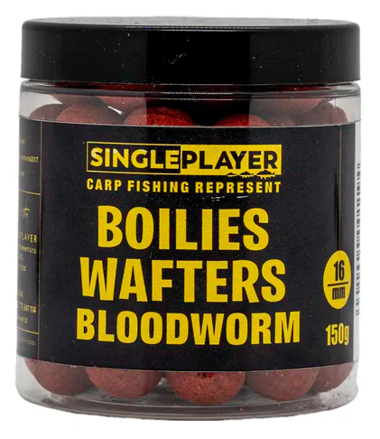 Levně Singleplayer vyvážené boilies wafters bloodworm 150 g 16 mm