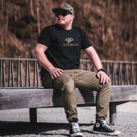 Giants Fishing Tričko Pánské Černé Camo Logo (1)