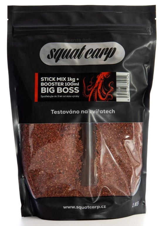 Levně Squat carp stick mix big boss 1 kg + booster 100 ml
