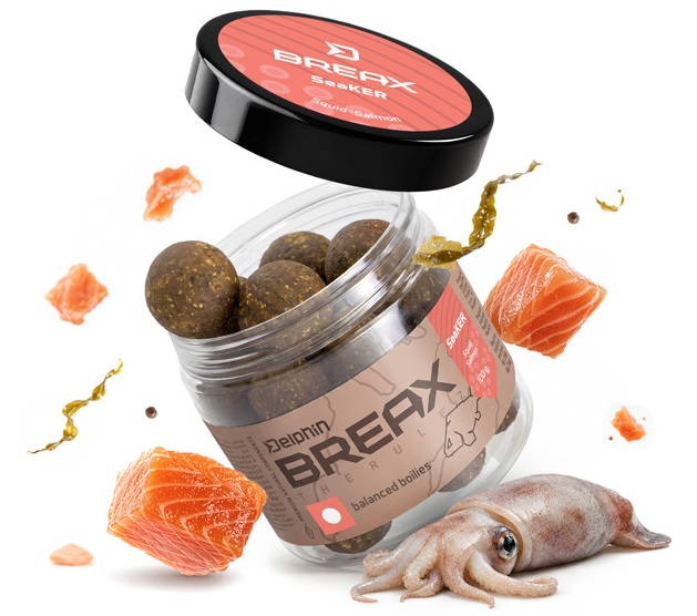 Delphin vyvážené boilies breax seaker oliheň losos 100 g - 20 mm