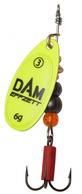 Levně Dam třpytka effzett fluo spinner yellow - velikost 4 hmotnost 10 g