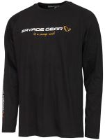 Savage Gear Triko Signature Logo Long Sleeve T Shirt Black Caviar - M