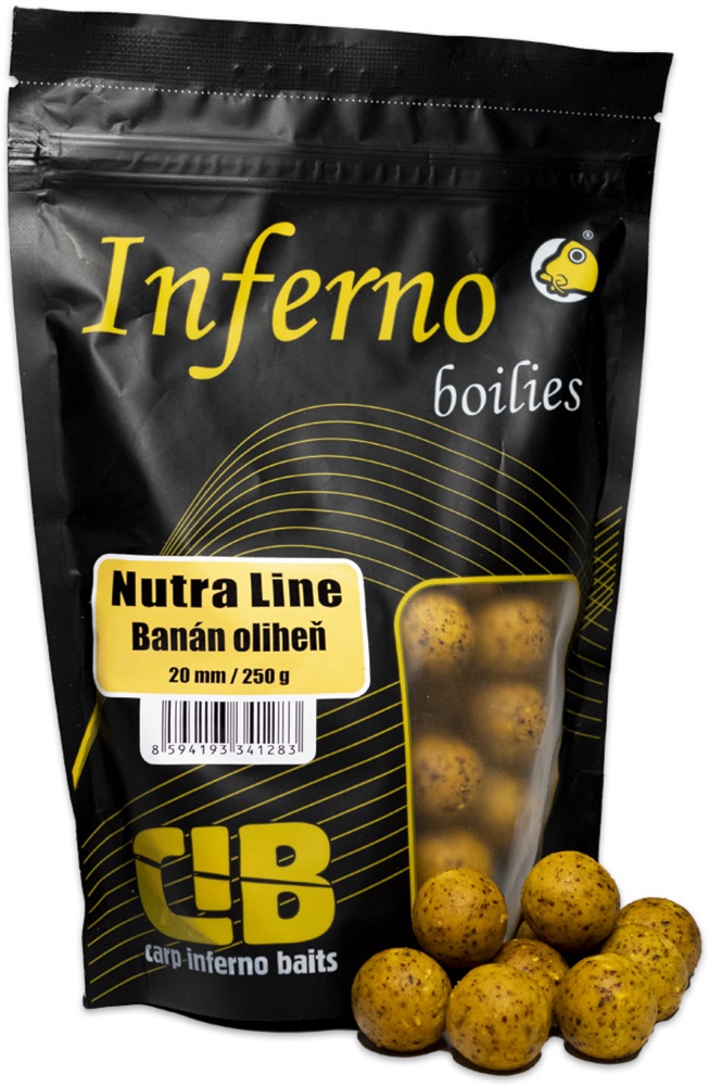 Levně Carp inferno boilies nutra line banán oliheň - 250 g 20 mm