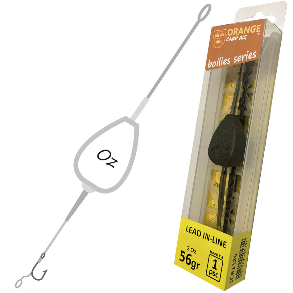 Levně Life orange carp rig lead in-line - 56 g