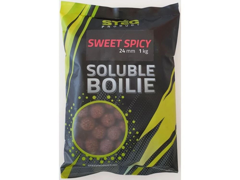 Levně Stég rozpustné boilie soluble boilie 1 kg 24 mm - sweet spicy