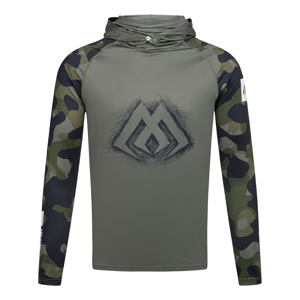 Mikado tričko s kapucí green camo - xxl