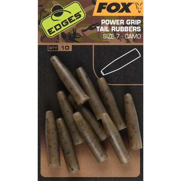 Fox Převleky Edges Camo Powergrip Tail Rubbers 10 ks Velikost 7