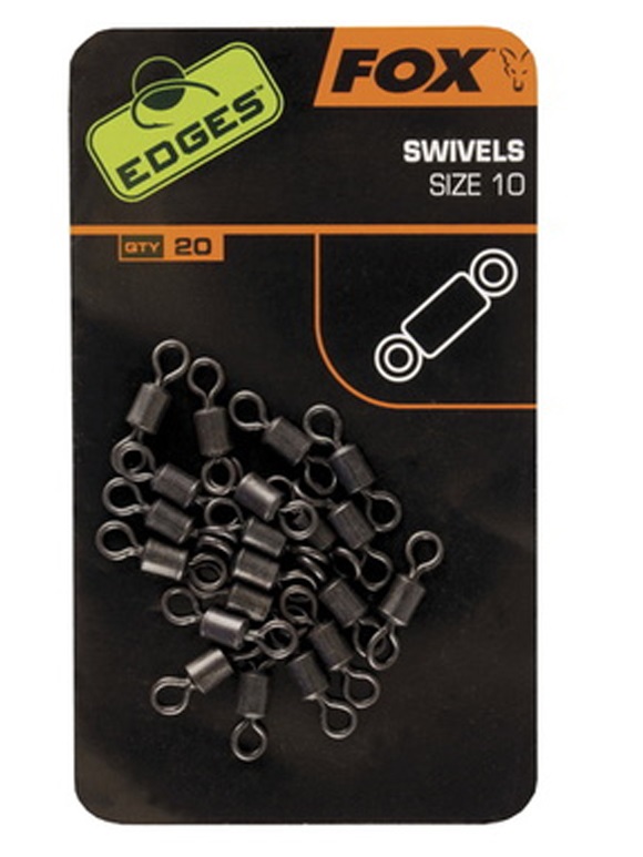Fox obratlík edges rig swivels 20 ks-č.10