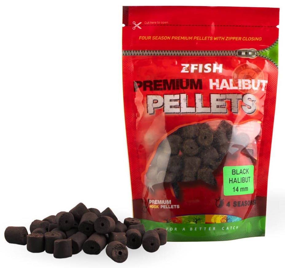 Levně Zfish chytací pelety premium halibut pellets black halibut 200 g - 14 mm