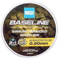 Nash Splétaná Šňůra Baseline Sinking Braid UV Yellow 1200 m - 0,20 mm 9,07 kg