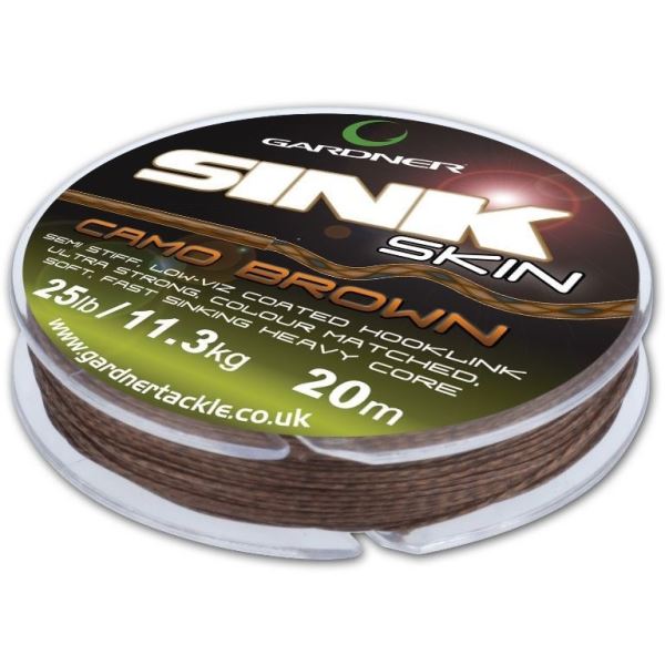 Gardner Splétaná Šňůra Sink Skin Brown Hnědá 20 m Nosnost 15 lb