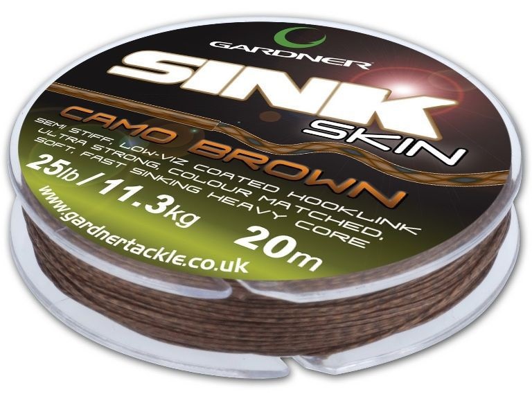 Gardner splétaná šňůra sink skin brown hnědá 20 m nosnost 15 lb