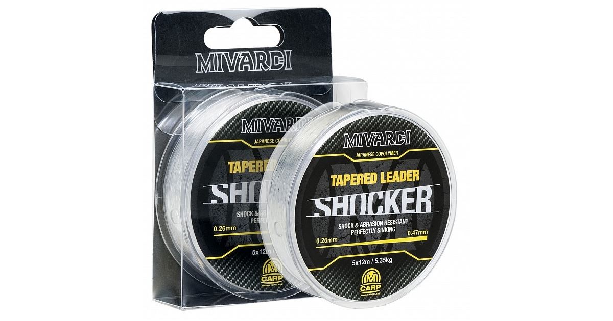 Bas De Ligne Mivardi Pour Carpe - 5 X 12 M, Diamètre Variable, Transparent, Fabriqué En Tchéquie