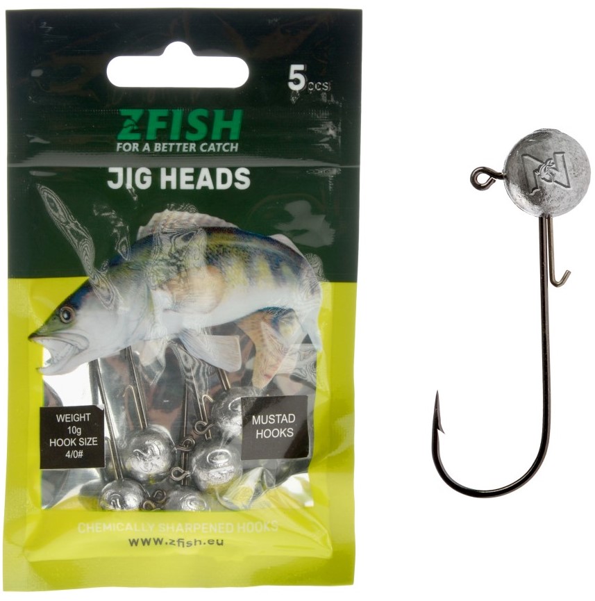 Levně Zfish jigová hlava jig head premium 5 ks - 12 g háček 4/0