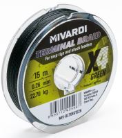 Mivardi Pletená Šňůra Terminal X4 Braid Green 15 m - 0,18 mm 14,45 kg