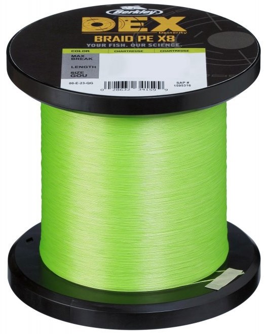 Levně Berkley splétaná šnůra dex braid pe x8 chartreuse metráž - 0,04 mm 4,1 kg