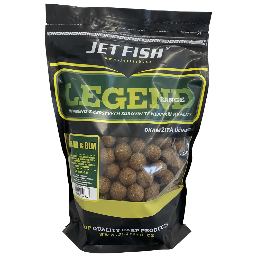 Levně Jet fish boilie legend range rak & glm - 250 g 20 mm