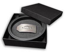 Kožený opasek 40 mm s kovovou přezkou Kapr - Černý (1)