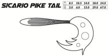 Mikado Gumová Nástraha Sicario Pike Tail Red Tiger Balení (1)