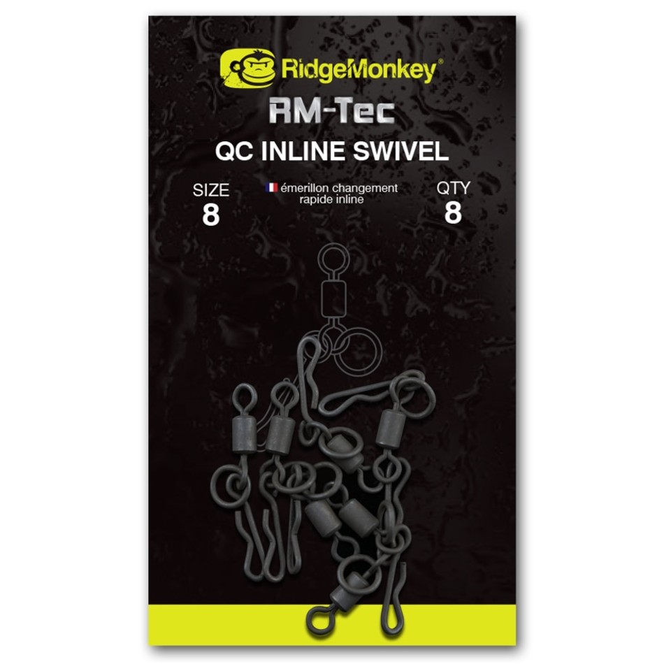 Levně Ridgemonkey rychlovýměnný obratlík pro inline odpadávací olova quick change inline swivel velikost 8