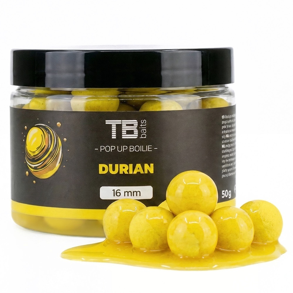 Levně Tb baits plovoucí boilie pop-up durian + nhdc 50 g - 12 mm