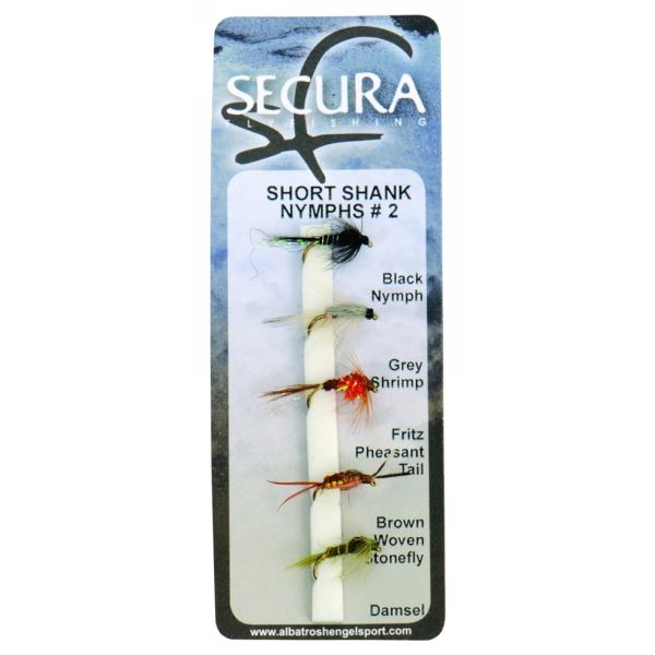 Secura Flyfishing Mušky Short Shank Nymphs #2 5 ks