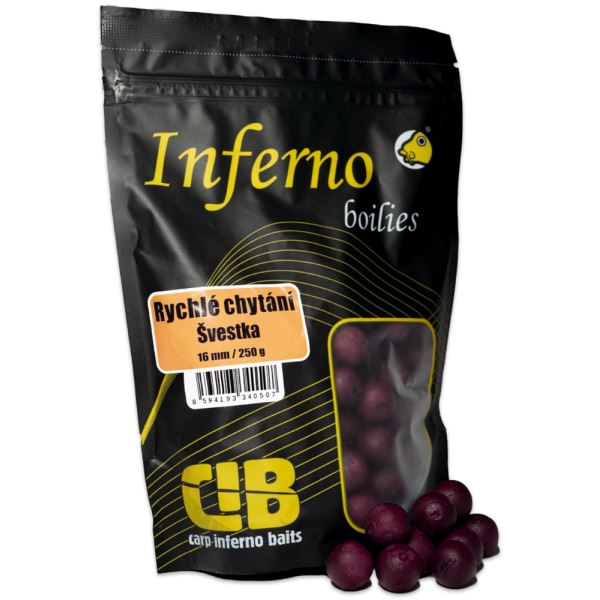 Carp Inferno Boilies Pro Rychlé Chytání 250 g 16 mm Švestka