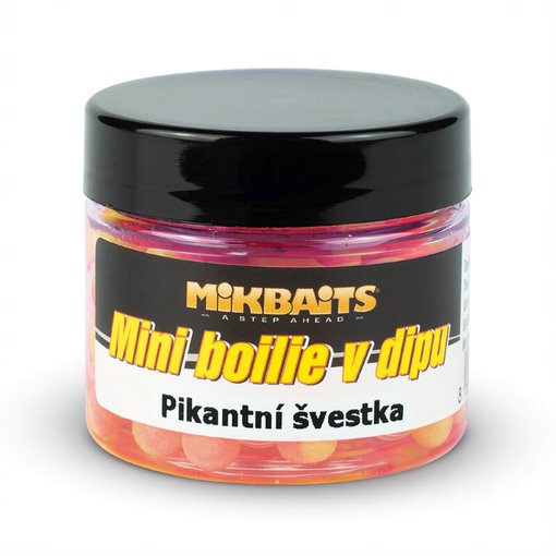 Mikbaits mini boilie v dipu 6-8 mm 50 ml-pikantní švestka