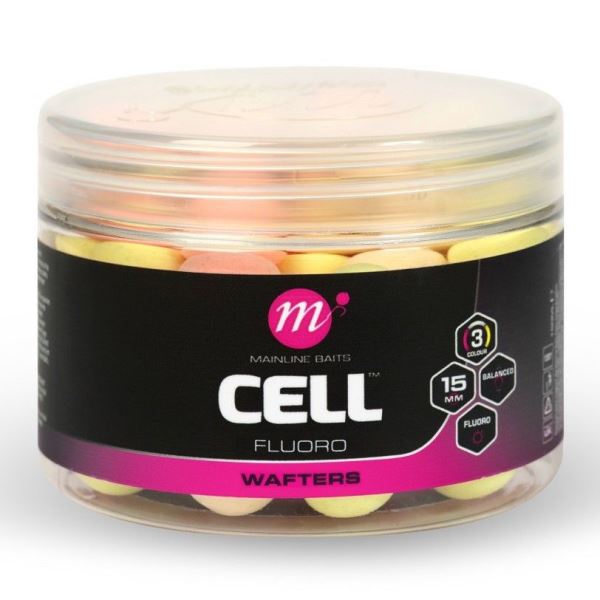 Mainline Balanced Boilie Fluoro Wafters Pink Yellow White 15 mm