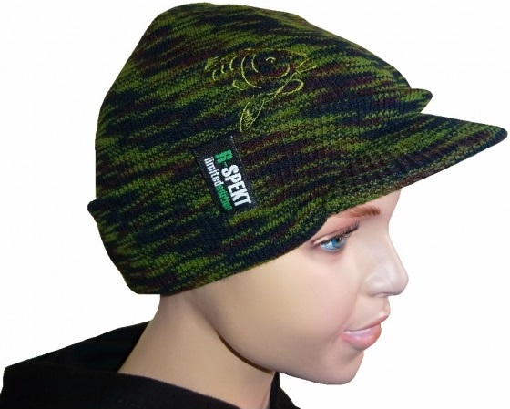 R-spekt dětská čepice s kšiltem peaked beanie camou kids