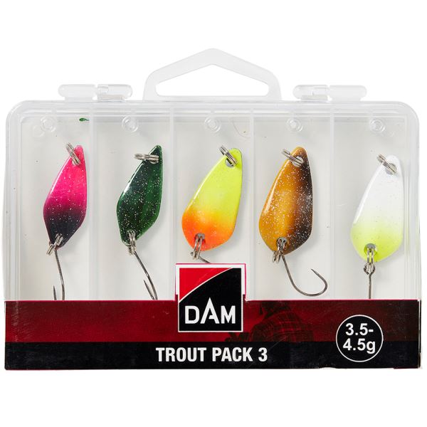 Dam Třpytka Trout Pack 3 Inc Box 3,5-4,5 g