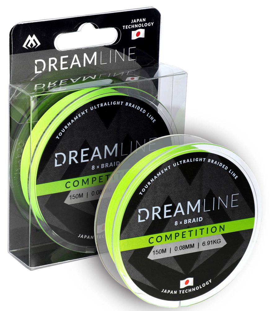 Levně Mikado splétaná šňůra dreamline competiton fluo zelená 150 m - 0,12 mm 10,21 kg