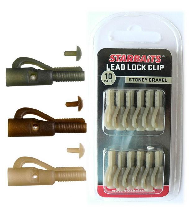 Starbaits závěsky lead lock clip 10 ks-hnědá