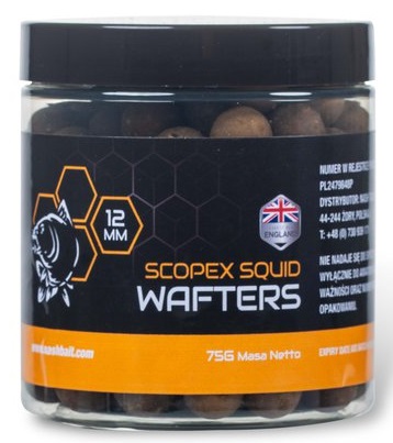Nash vyvážené boilie wafters scopex squid - 75 g 12 mm