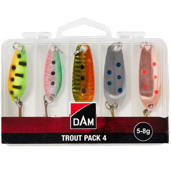 Dam Třpytka Trout Pack 4 Inc Box 5-8 g