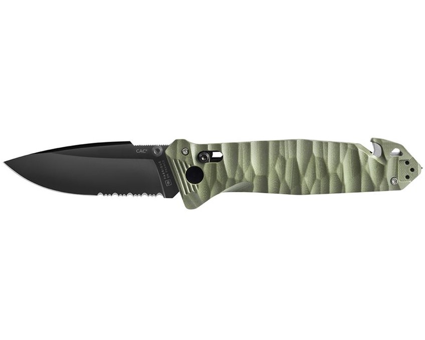 Tb outdoor zavírací nůž cac s200 french army g10 kombinované ostří khaki