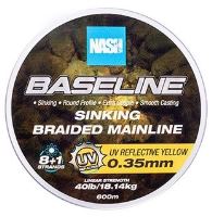 Nash Splétaná Šňůra Baseline Sinking Braid UV Yellow 600 m - 0,35 mm 18,14 kg