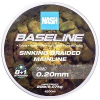 Nash Splétaná Šňůra Baseline Sinking Braid Camo 1200 m - 0,20 mm 9,07 kg
