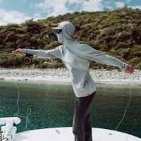 Grundéns Triko Tough Sun Masked Hoodie Mist (7)