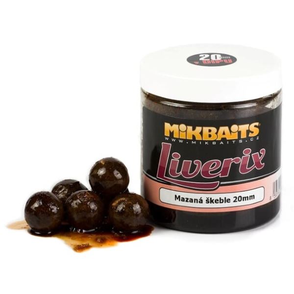 Mikbaits Boilies V Dipu LiveriX Mazaná Škeble 250 g